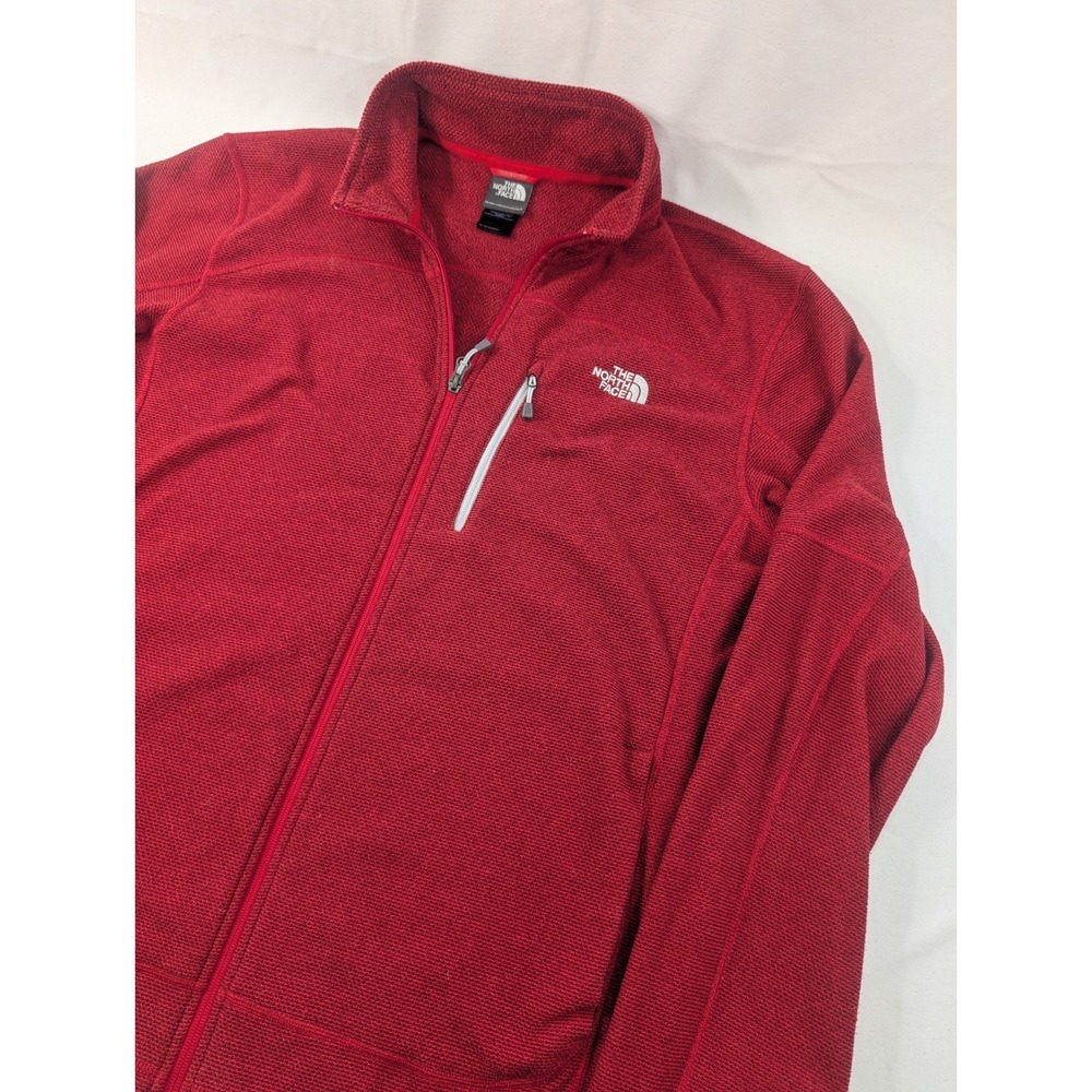 XL The North Face Canyonlands Full Zip Stretch‎ Fleece Sweater Jacket Brick Red